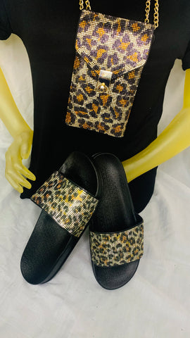 Gold Paw Print Purse Set