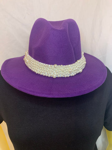 Clutch My Pearls Fedora Purple