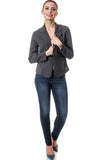 Gray One Button Blazer