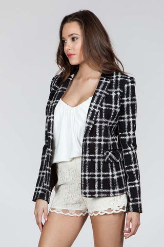 Square Blazer Black/White