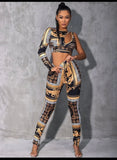 Baroque Print Crop and Legging Set