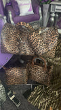 Leopard Brown Duffel Bag Travel Set (4) piece