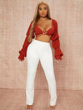 Flounce Cuff Crop Top