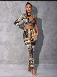 Baroque Print Crop and Legging Set