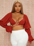 Flounce Cuff Crop Top