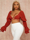 Flounce Cuff Crop Top