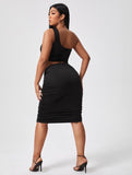 Black Cut Out Bodycon Dress