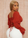 Flounce Cuff Crop Top