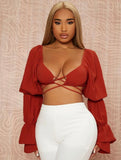 Flounce Cuff Crop Top