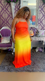 Ombré Dress Orange Multi