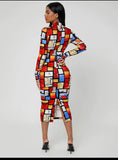 Graphic Print Bodycon Dress
