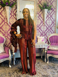 Burgundy One Sided Jumpsuit