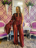 Burgundy One Sided Jumpsuit