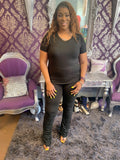 Ruched Black Pants Set