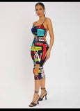 Graphic Print BodyCon Dress