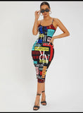 Graphic Print BodyCon Dress