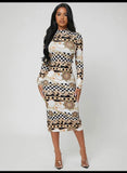 Chain print Bodycon Dress