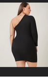 Black One Shoulder Bodycon Dress