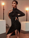 Black Single Sleeve Dress