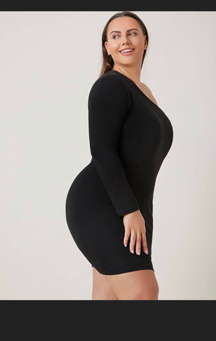 Black One Shoulder Bodycon Dress