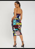 Graphic Print BodyCon Dress