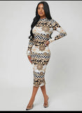 Chain print Bodycon Dress