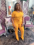 Ruched Gold Pants Set