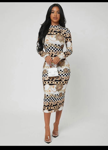Chain print Bodycon Dress