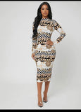 Chain print Bodycon Dress