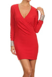 Short Diamond Cuff Dress Red